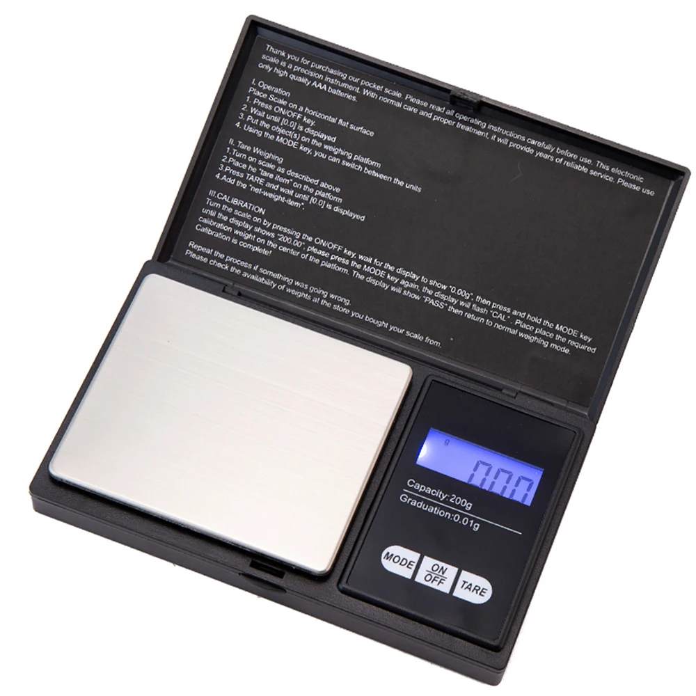 High Accuracy Backlight Electric Pocket Precise LCD Mini Digital Scale 200G-0.01G For Jewelry Gram Weight For Kitchen 1Pcs