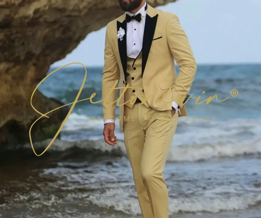 

2022 Fashion Peak Lapel Men Wedding Prom Dress Suits Men Suits Groom Party Tuxedo 3 Pieces Set Men Prom Suit Wedding Tuxedo