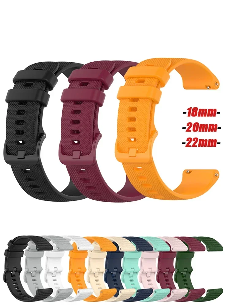 سيليكون الفرقة لساعة سامسونج جالاكسي 7/6/5/برو/4/كلاسيك/أكتيف 2 47-44 مللي متر 20 مللي متر/22 مللي متر الرياضة سوار هواوي gt 18 مللي متر حزام ساعة اليد