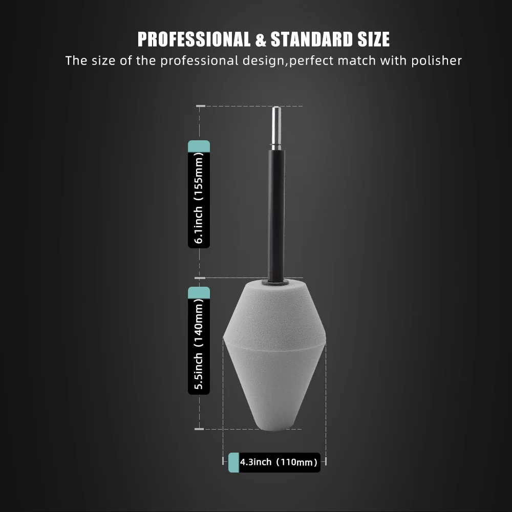 SPTA PT127 Wheel and Rim Polishing Ball,Foam Drill Polishing Cone,Waxing Buffing Wheel Polisher