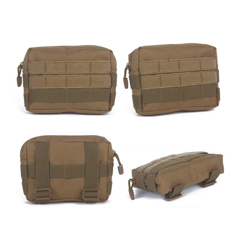 Tactical Molle Pouch Nylon Outdoor Tactical Waist Bag EDC Molle Zipper Waist Pack Durable Belt Pouch Backpack Accessory