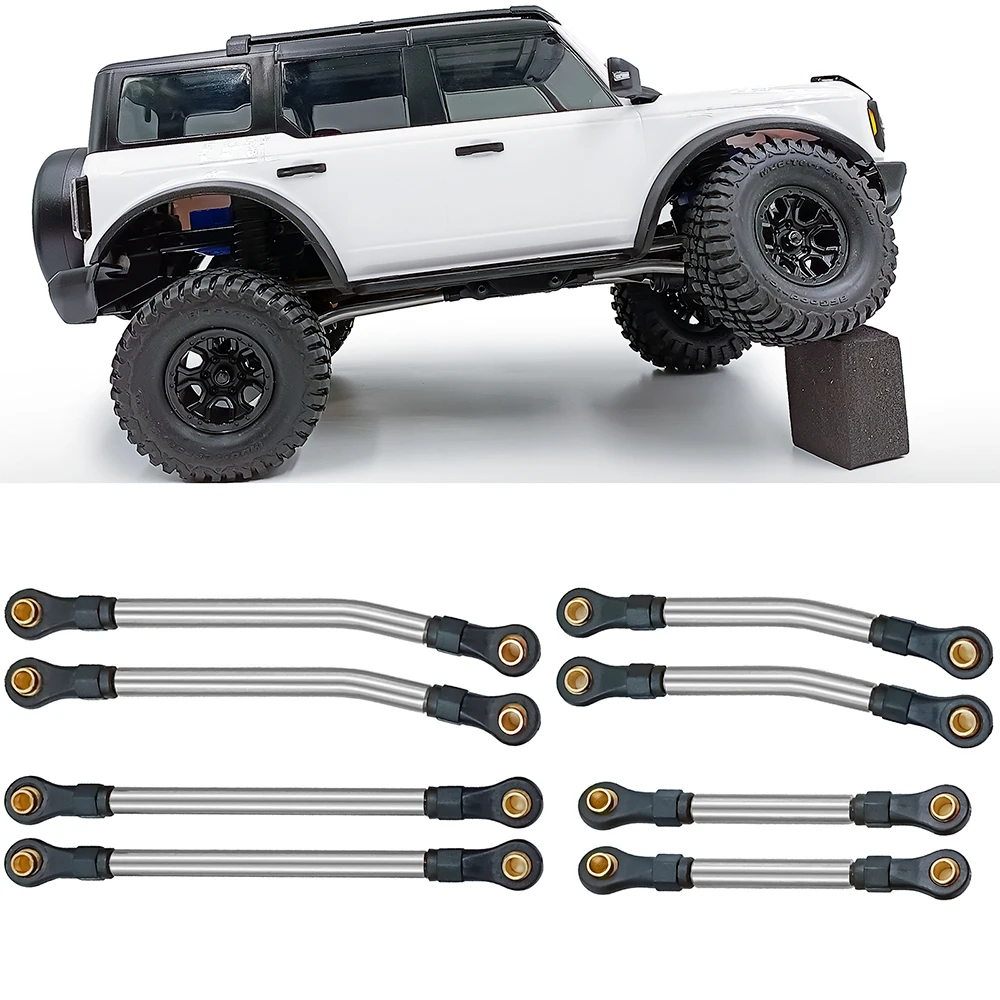 YEAHRUN 8PCS Metal High Clearance Links Set for TRX4M Bronco Defender 1/18 RC Crawler Car Chassis Linkage Parts