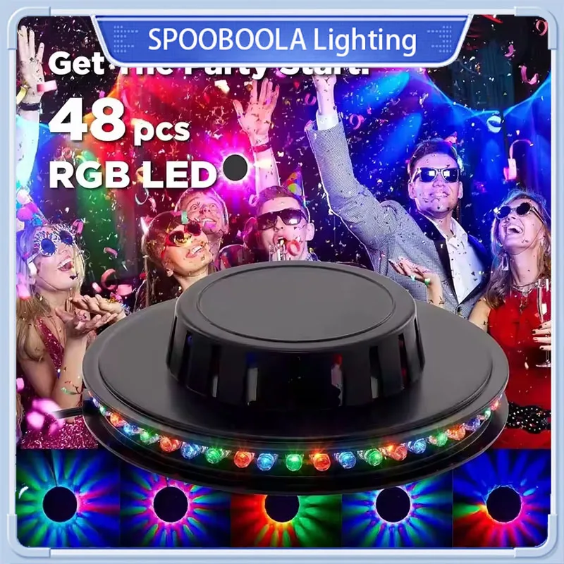 Mini proyector láser de girasol, luces de discoteca coloridas, lámpara de pared giratoria, luces de fondo de escenario, decoración del hogar, luz de ambiente