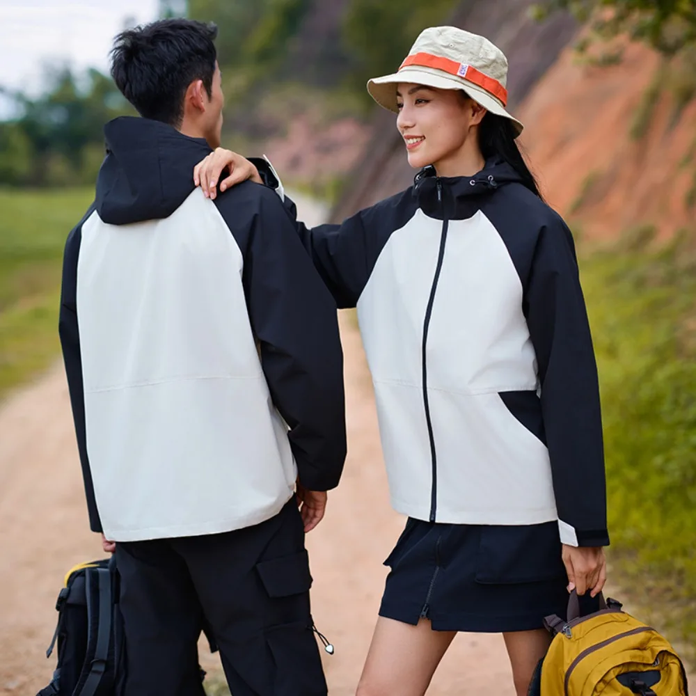 

Outdoor Sports Wear Jacket Hooded 2025 Autumn Two-row Color Men's and Women's Loose Fashion High-density Jacket