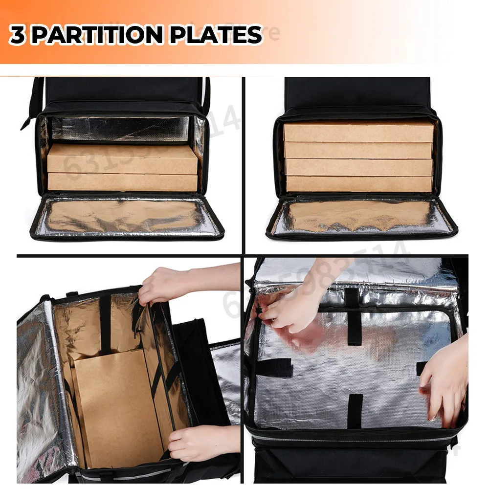 حقيبة ظهر حرارية سعة 56 لتر، حقيبة تبريد سميكة مقاومة للماء، حقيبة طعام حرارية، صندوق ثلاجة، حفظ طازجًا، حقيبة ظهر لتوصيل الطعام