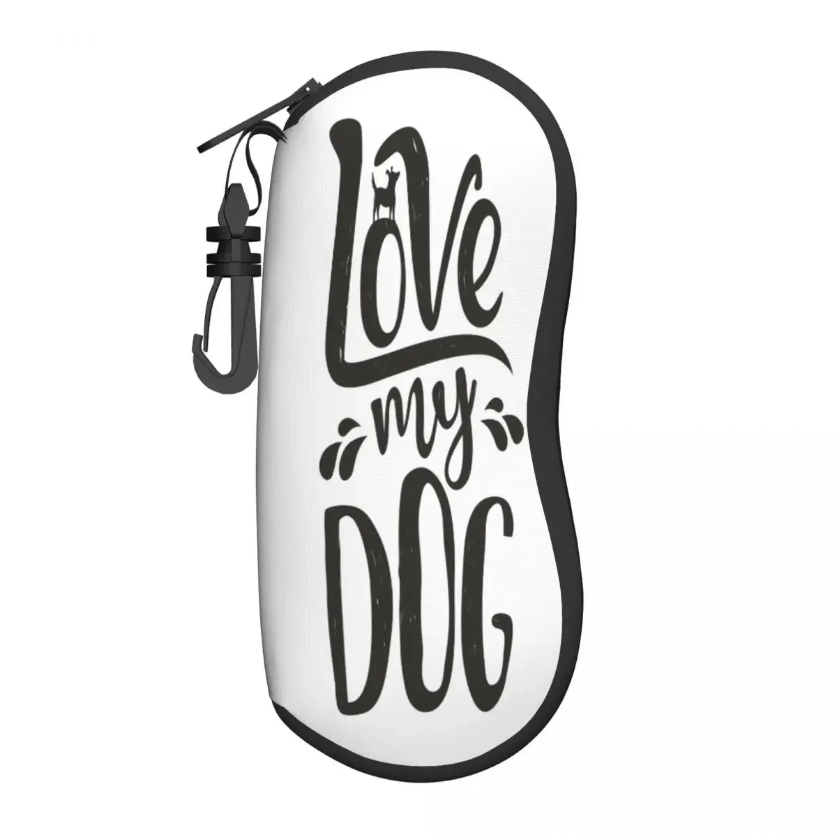 

Портативный футляр для очков Love My Dog, солнцезащитные очки, мягкий футляр, коробка для очков с ремешком на молнии, футляр для очков