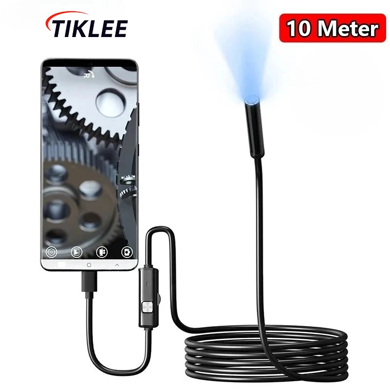 7.0MM TYPE-C Endoscope Camera IP67 Waterproof 6 LEDs Adjustable For Android Flexible Inspection Borescope Cameras for Phone PC