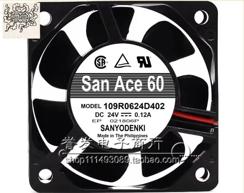 

Ltsf For SANYO DENKI 109R0624D402 DC 24V 0.12A 60x60x25mm 2-Wire Server Cooling Fan