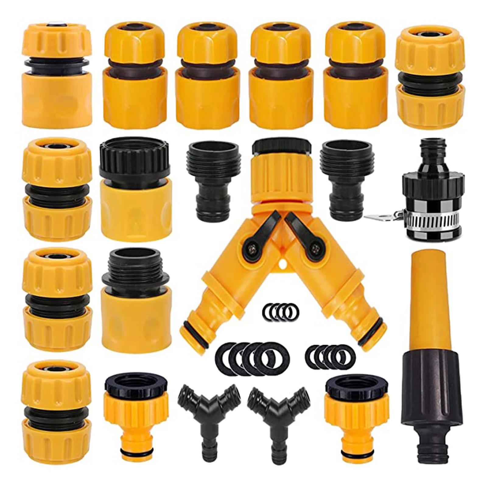 

Garden Hose Connector Kit 20 Pack:Nozzle,Hose Repair Connector, Hose Quick Connect,Y Hose Splitter,Male Threaded Adaptor,Male