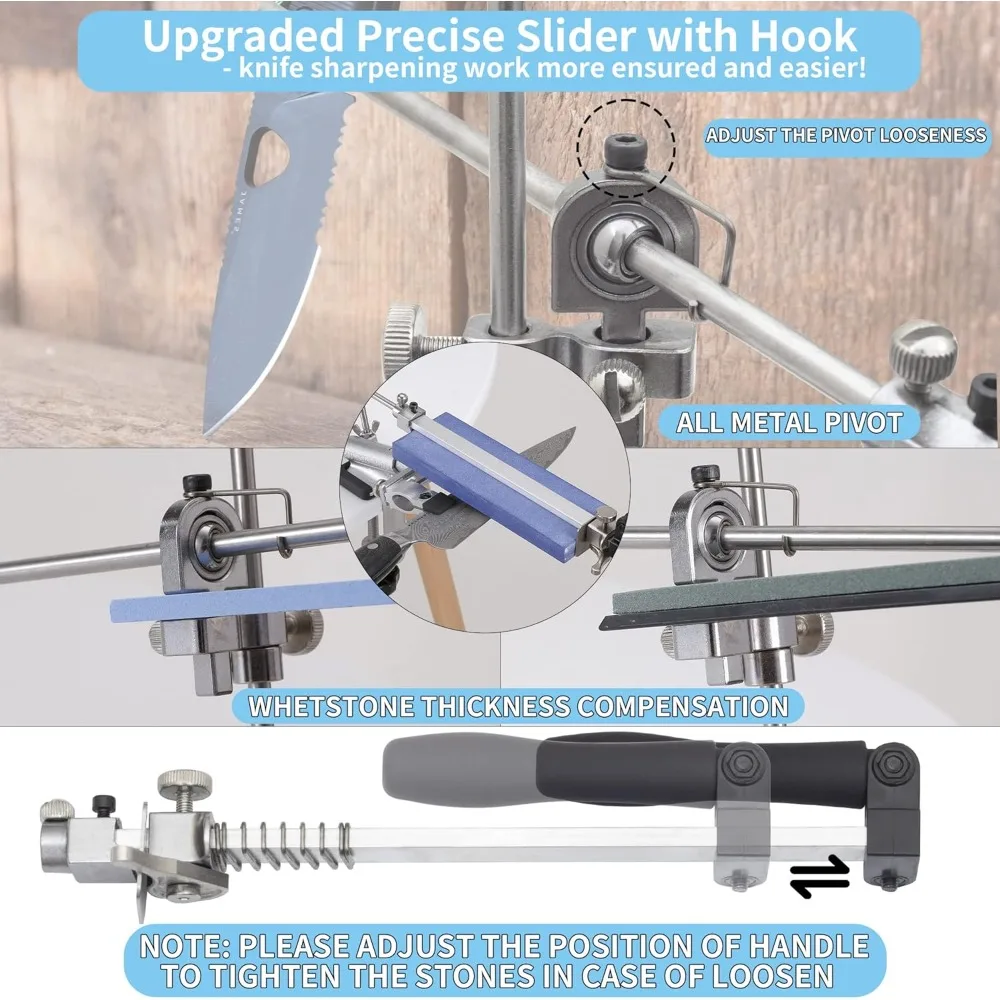 مجموعة شحذ السكاكين، مبراة السكاكين RUIXIN PRO RX-009، 360 °   دوران الوجه، زاوية ثابتة مطورة ومشبك سكين قابل للتعديل