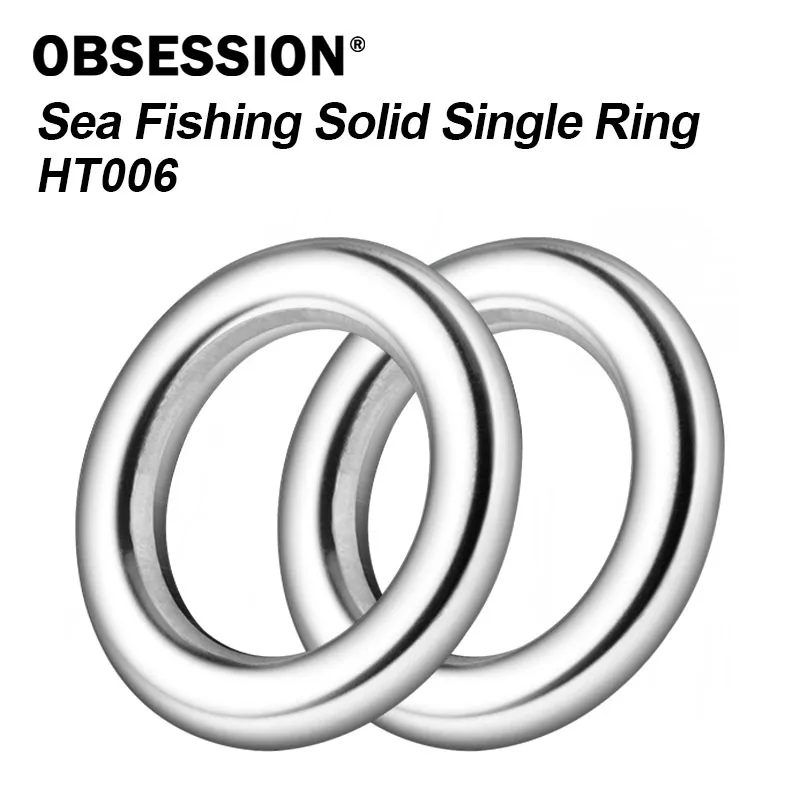 OBSESSION HT006 200pcs/bag Heavy Duty Fishing Solid Ring Saltwater Seamless Lure Tools Stainless Steel Ring Fishing Accessories