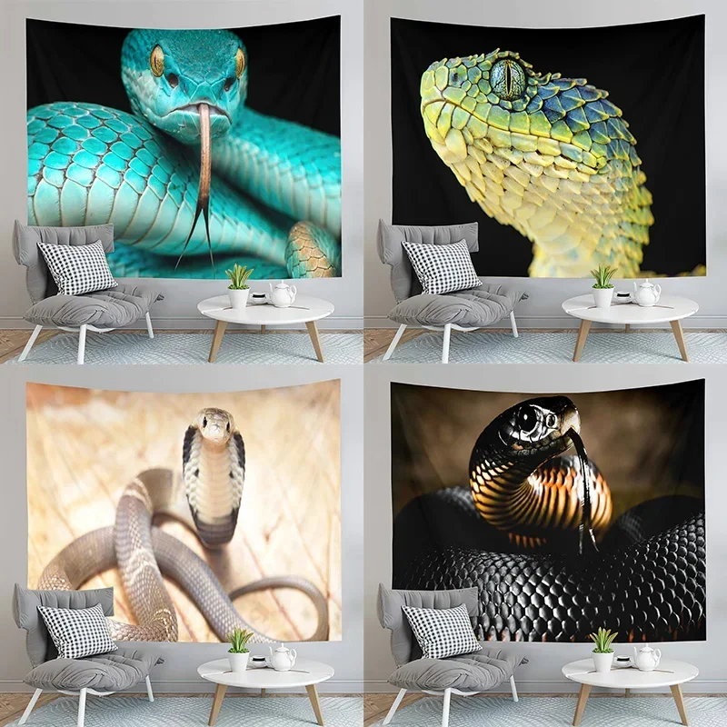

Fear Cobra Tapestry Reptile Snake Illustration Living Room Bedroom Dorm