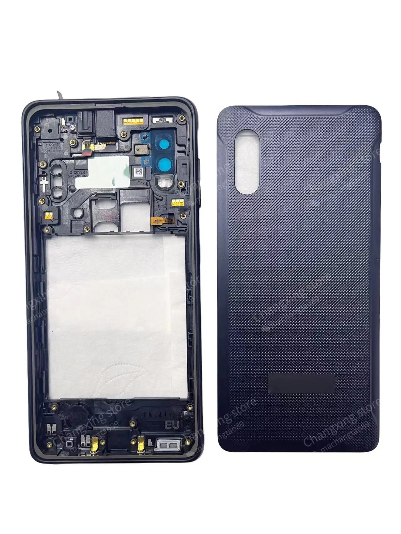For Samsung Galaxy Xcover Pro SM-G715FN Middle Frame Plate With Camera Lens + Battery Cover Back Case Full Housing Cover