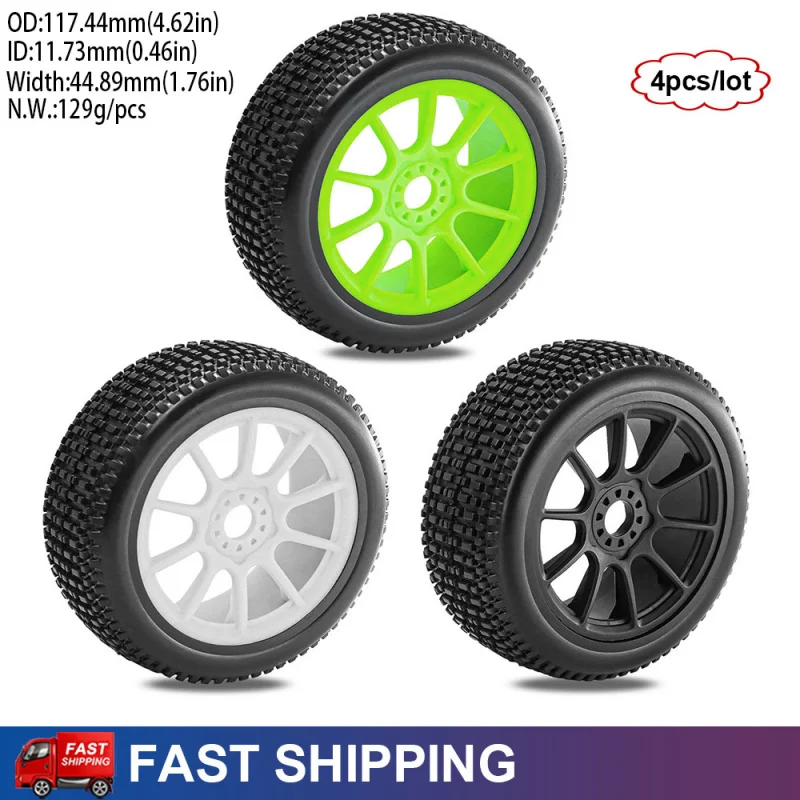 

4PCS 1/8 RC Car High Grip Rubber Wheels Tires for ARRMA 3S 6S Typhon Kyosho Buggy Inferno MP10 HSP Off-Road Buggy Upgrade Parts