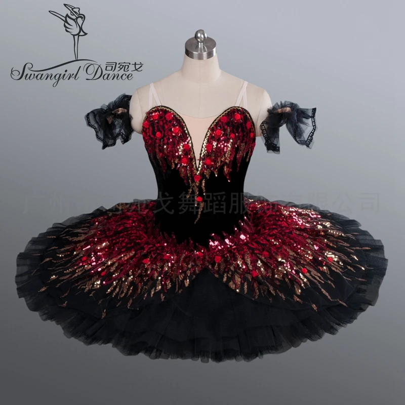 adult red black swan lake classical ballet tutu child professional performance ballet costume for girlsBT9045A