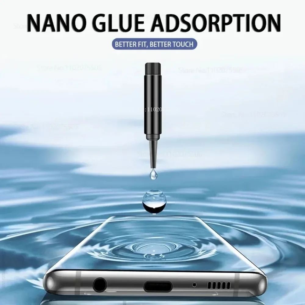 2PCS UV Flüssigkeit Kleber Screen Protector Für Samsung Galaxy S22 S24 S23 Ultra Note 8 9 10 20 S9 S10 S20 S21 Plus S24 Gehärtetem Glas