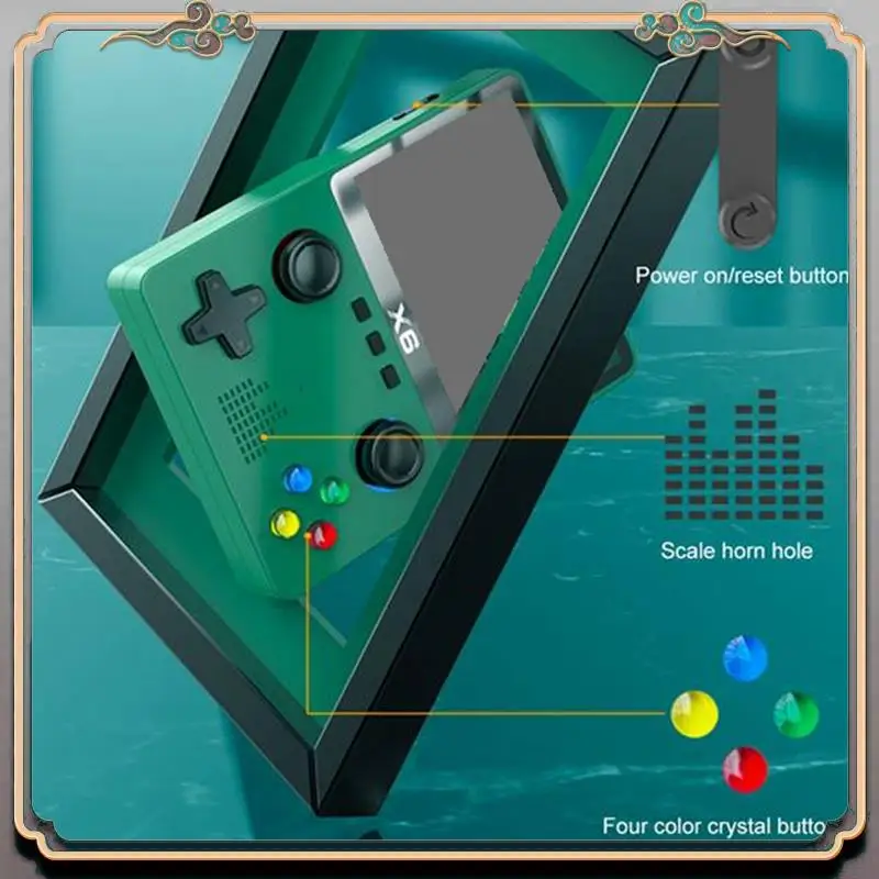

Durable Two Person Version X6 Handheld Game Player 3.5Inch IPS Screen 11 Simulators GBA Portable Console Gifts For Kids