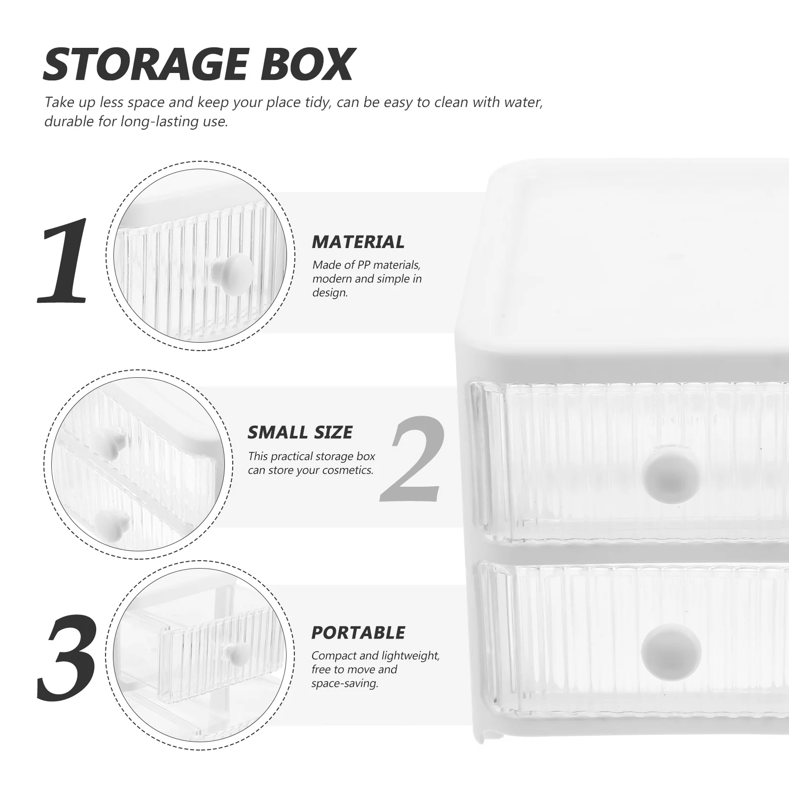 

1 Tier Drawer Type Storage Box For Makeup Organizer Desktop Sundry Holder Plastic Desk Organizers Storage Drawers