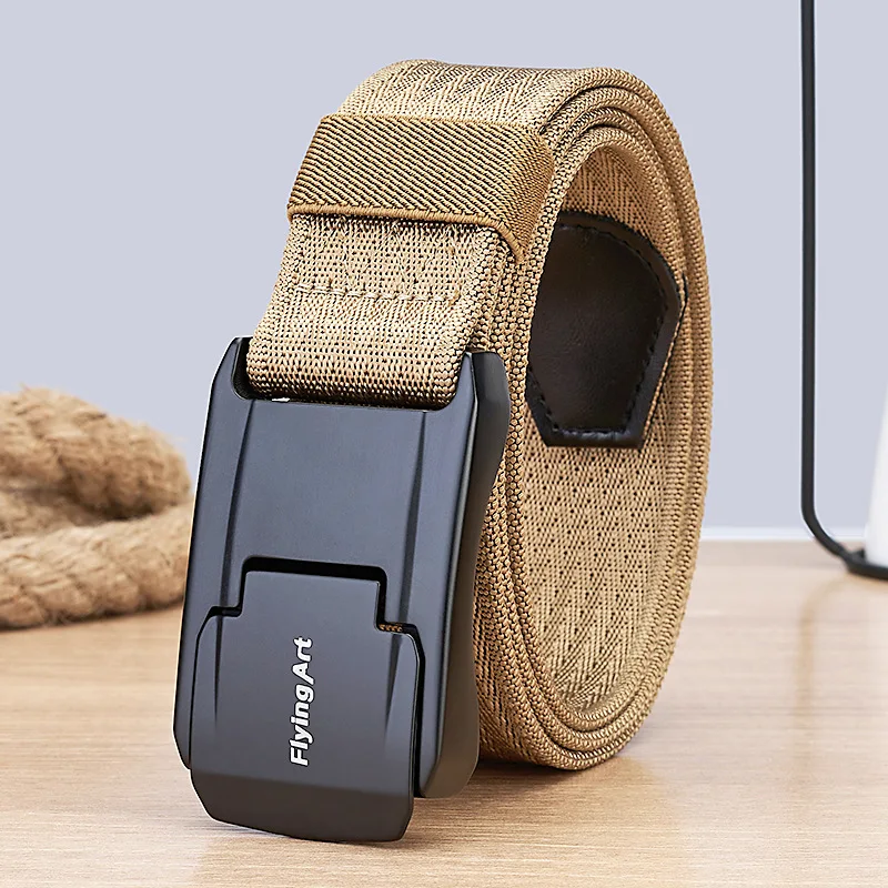 Belt Men Outdoor 115 125 135cm Tactical Quick Release Magnetic Buckel Belts Multi-function Marine Corps Canvas Belts Men