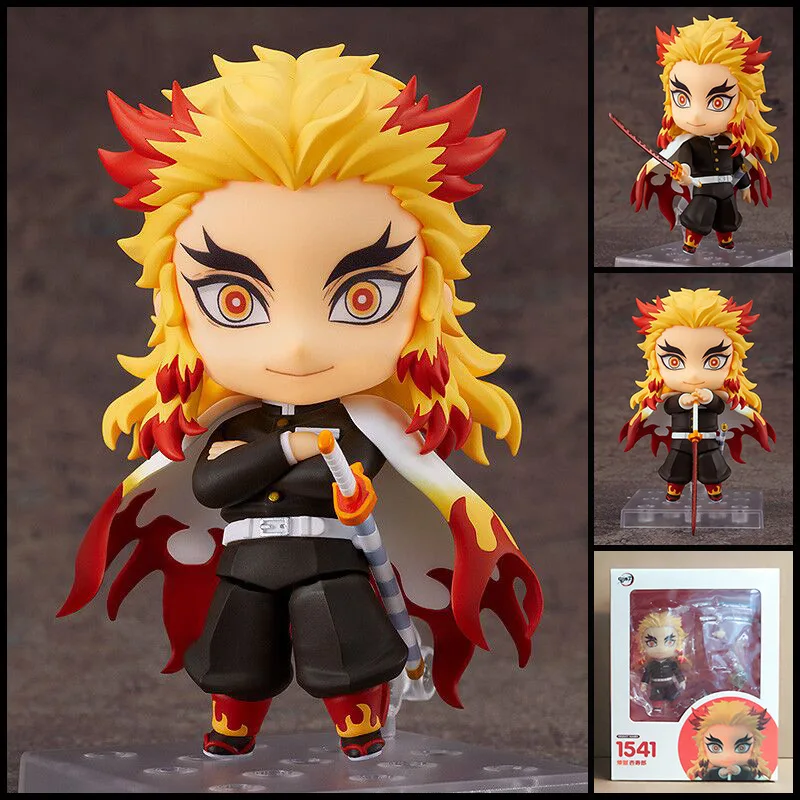 

Q версия Demon Slayer Kyojuro Rengoku Poseable Face Сменная фигурка в штучной упаковке Коллекционная кукла Настольный декор