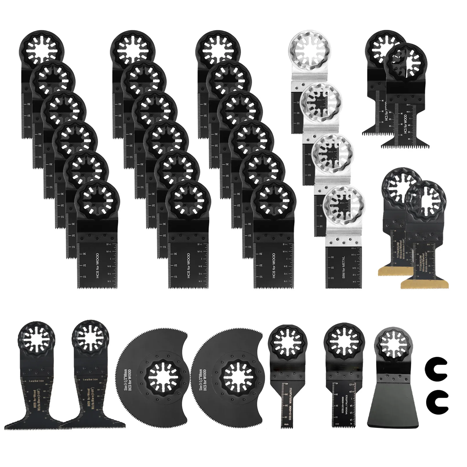 

35Pcs Oscillating Multi Tool Blades Kit Compatible Suitable for Bosch Fein Makita Dewalt Milwaukee Ryobi Craftsman Rockwell