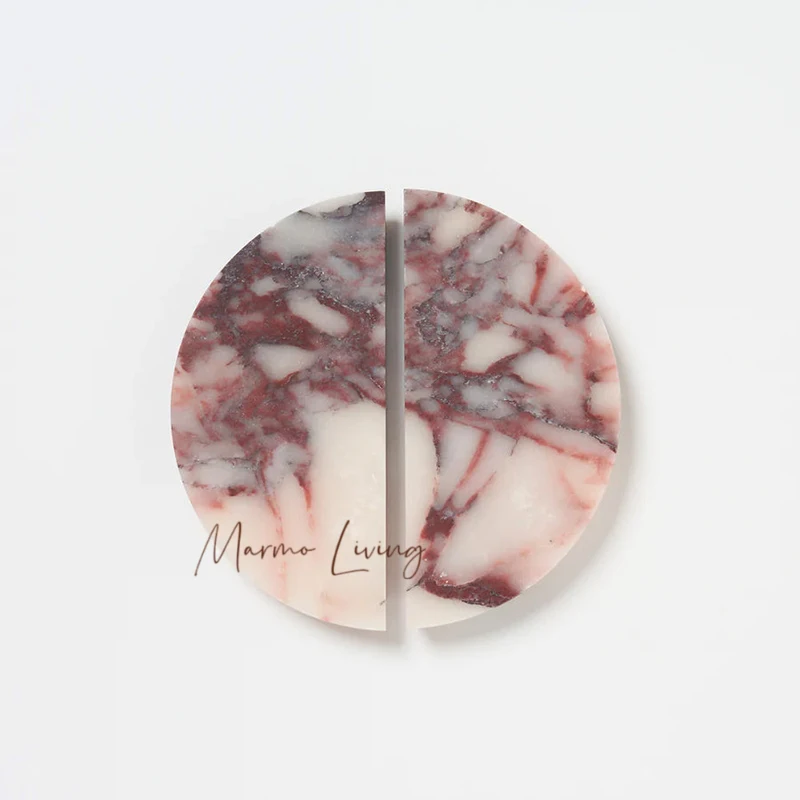 Décoration de la maison français turc calacatta violet poignée en marbre naturel tiroir armoire armoire supérieure Villa grande poignée de porte