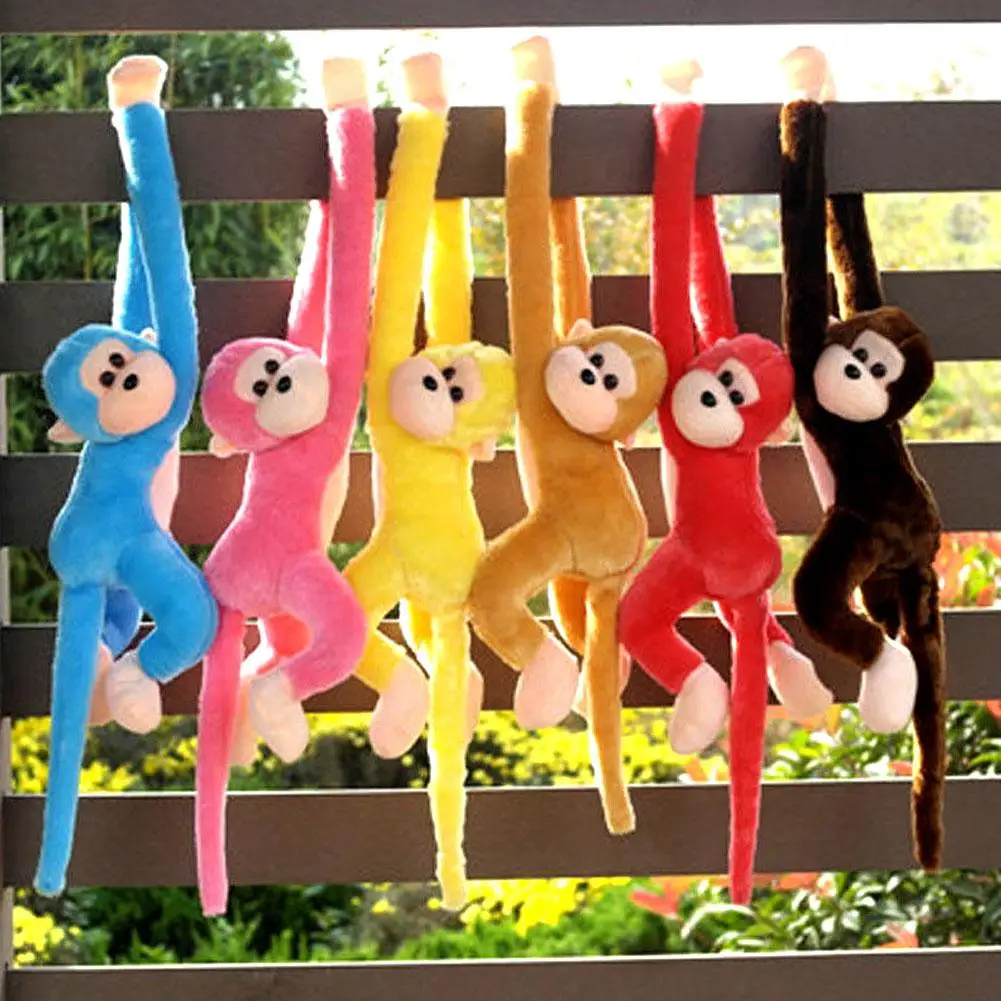New Long Arm Monkey Plush Toy Anti-collision Banana Monkey Curtain Strap Monkey Doll Stuffed Toy Birthday Wedding Party Decor