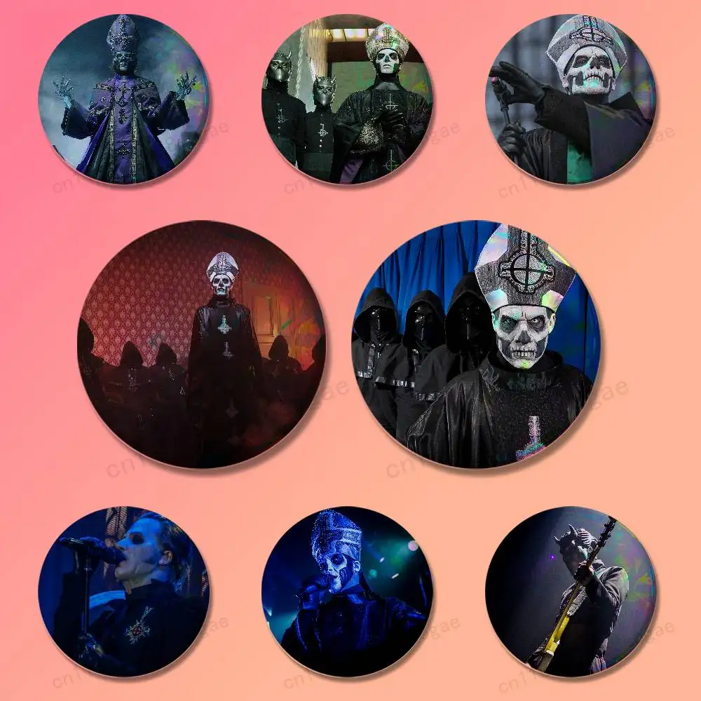 Band G-Ghost-ES Cool Rock Badges 25 32 44 58 75 mm Cartoon Brooches Cosplay Pins Backpack Shoes Hat Accessories Lover Gifts