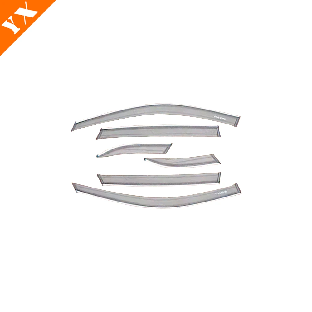For Haval Jolion 2021-2024 6pcs Chrome Black Look Trim Car Window Sunshade And Rain Cover Protector Sticker Cover Garnish