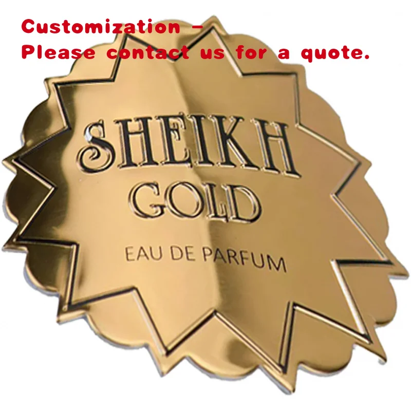 custom.Packaging and Labeling Companies High Quality StickersMen Metal Perfume Bottle Label Metal Sticker