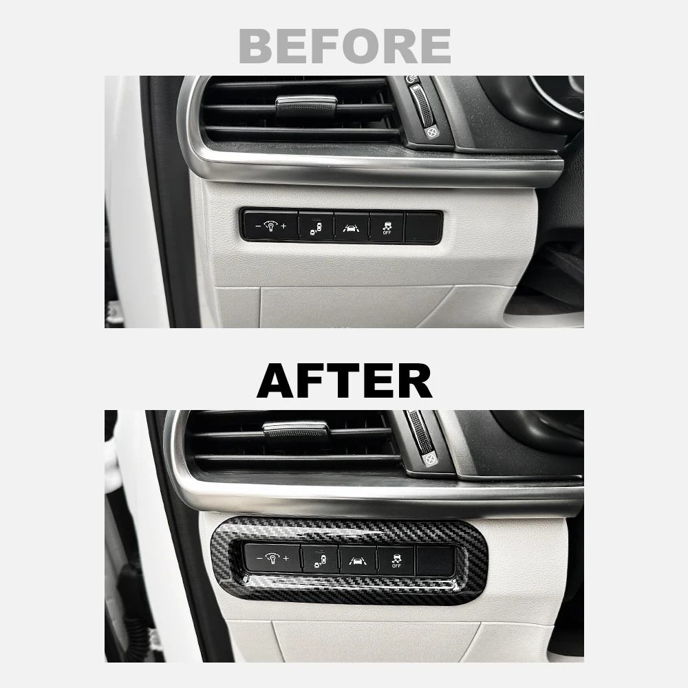 ألياف الكربون نمط العلوي تعديل غطاء أزرار السيارات الديكور الداخلي لكيا تيلوريد 2020-2025 اكسسوارات LHD