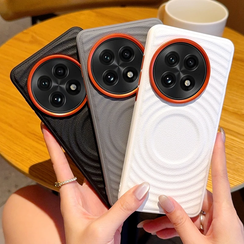 

Для Oneplus Ace 5,5 Pro, 13R, 13T чехол ELVEV с магнитным роскошным волнистым узором из искусственной кожи, защитный чехол для телефона с защитой от падения