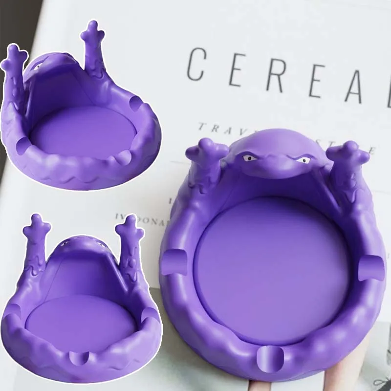 

Pokemon Grimer Creative Ashtrays Desktop Round Ashtray Portable Resin Ash Tray for Smoking Office Fashion Home Decoration New