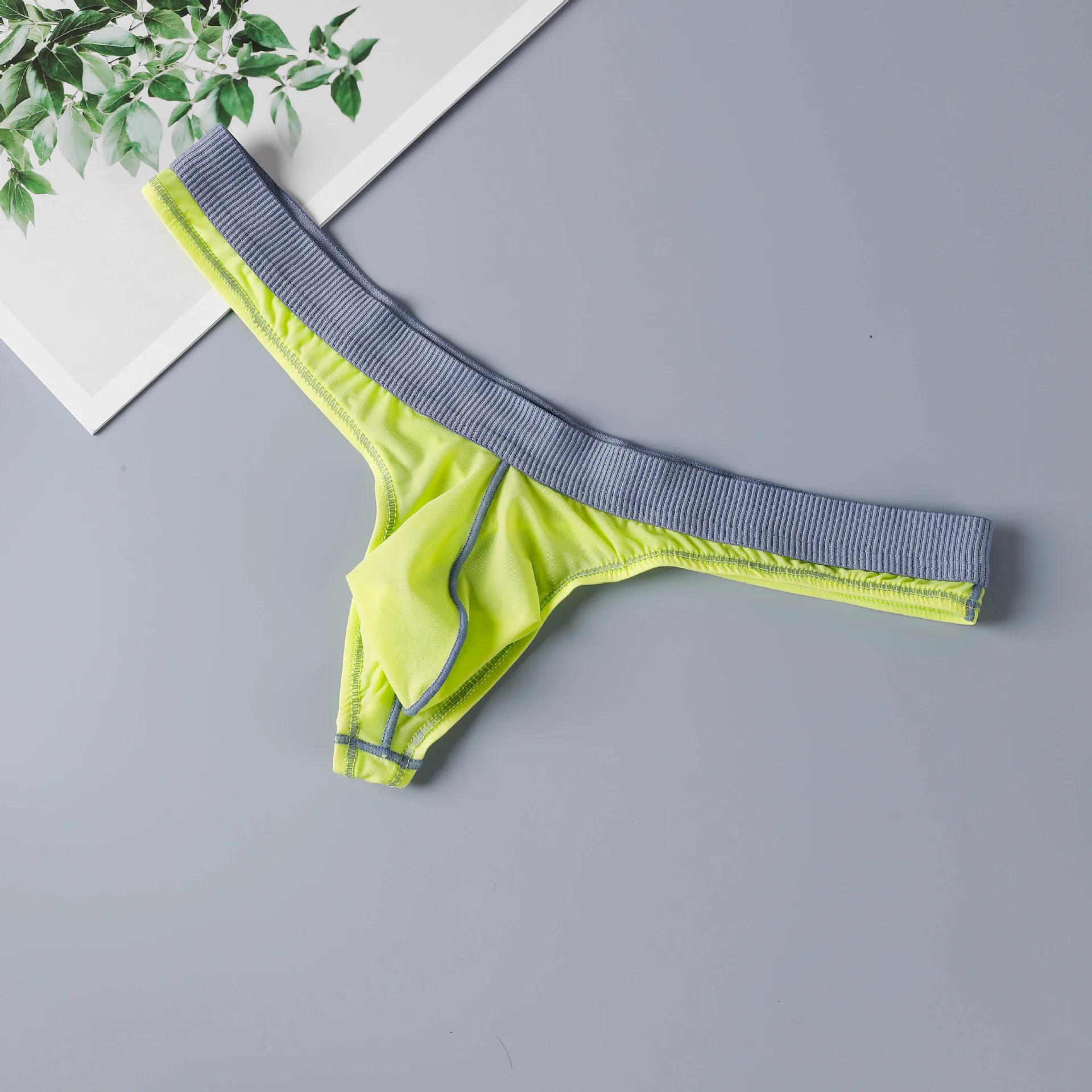 Men's Panties Ice Silk Mesh Elastic Sports Thong Sexy Lingerie Low Rise Underwear Separation T Back G-String Underpants Knickers