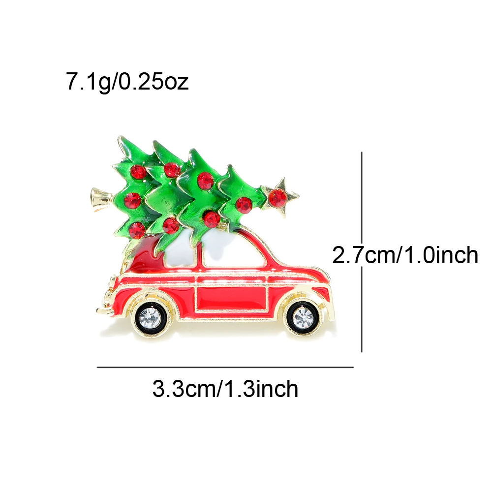 CINDY XIANG Creative Christmas Tree Brooches For Men Cute Enamel Car Shape Design Pins Jewelry Gifs For Friends