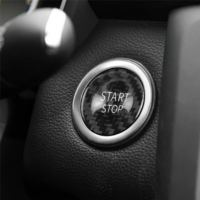 

AB96-Car Engine Start Stop Button Carbon Fiber Trim Sticker For Renault Koleos Megane Fluence Clio
