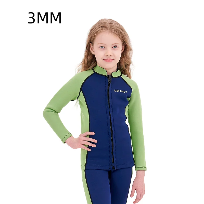 Kids Neoprene Diving Surfing Suit Split Long Sleeve Wetsuit Girls Thick Swimsuit Boys Rash Guards Swimwear Keep Warm Clothes