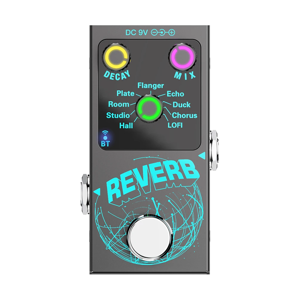 

Footswitch Reverb Device Digital Reverb Effects Advanced BT 5.4 Chip Metal Construction Large Footswitch Guitar Pedal