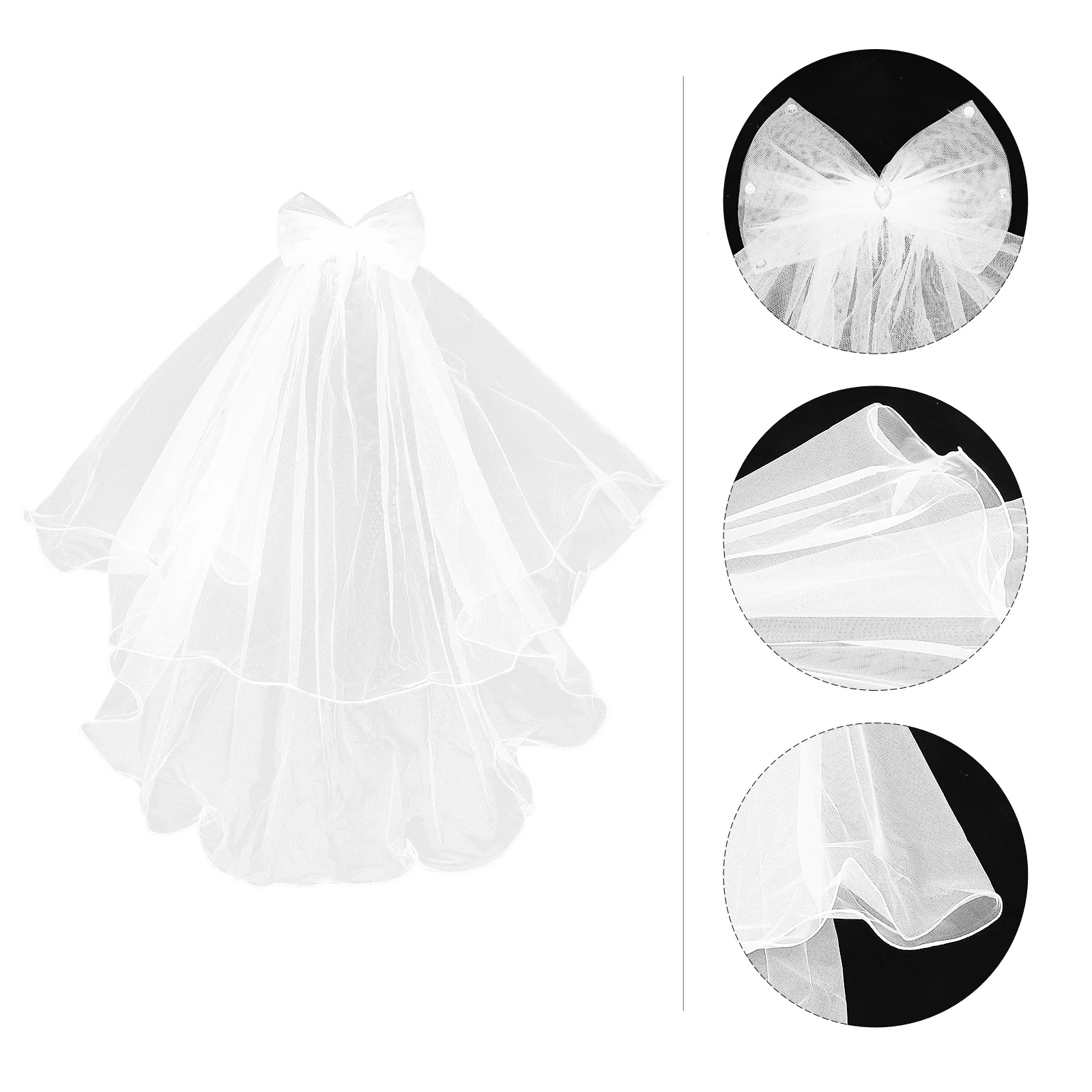 Veil with Comb Wedding Tiara Girls Headbands Premium Eye-catching Child Flower Headpiece Dress