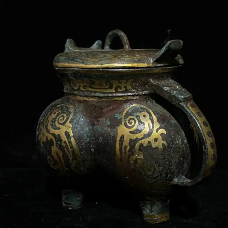 Bronze Ornaments, Bronze Tiger Head, Wine Vessels, Chinese Handicrafts, Soft-Mounted