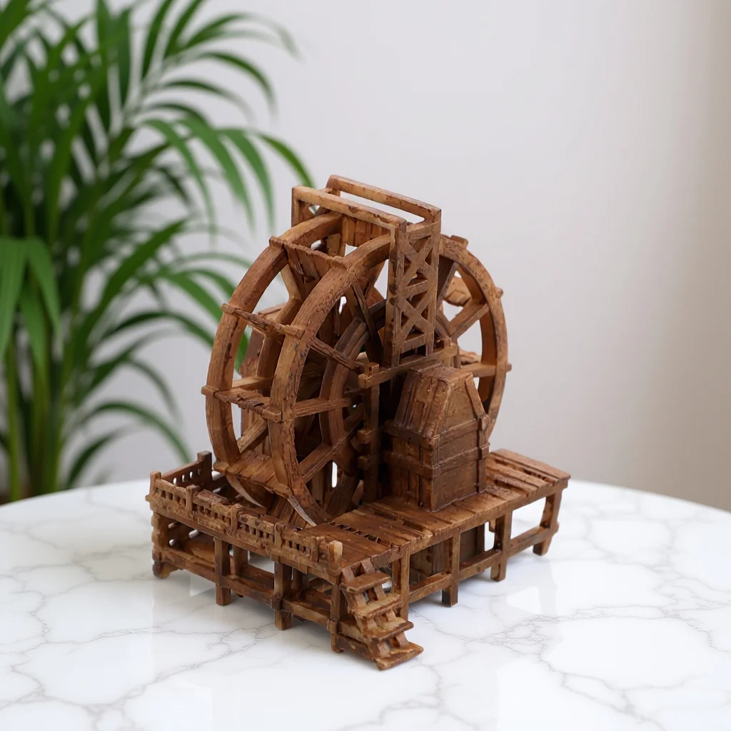 

Miniature Resin Waterwheel Bonsai Aquarium Fish Tank Ornament Traditional Chinese Architecture Simulation Water Wheel
