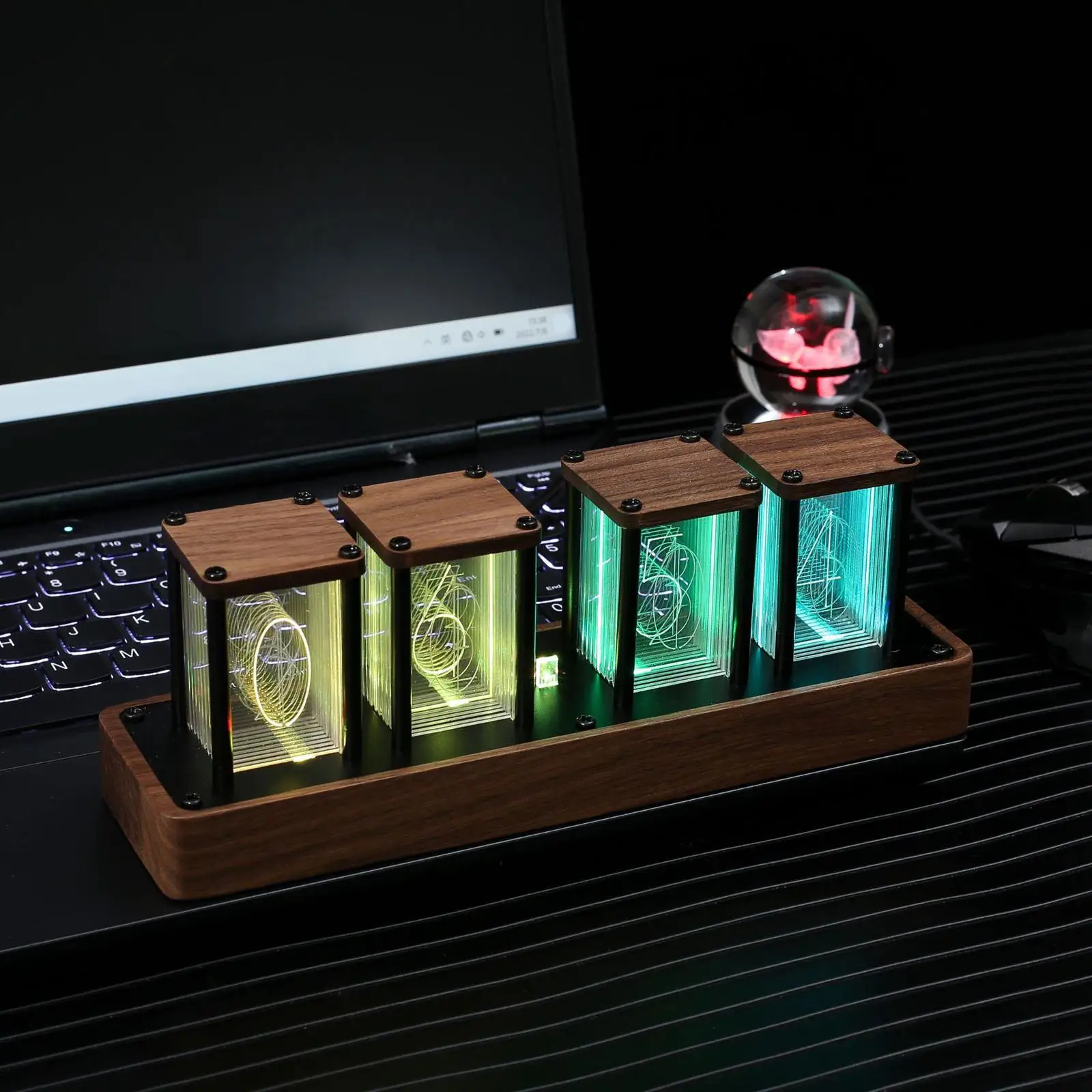 Reloj de tubo Nixie, reloj de mesa Digital LED colorido, reloj despertador alimentado por USB, reloj de pantalla grande para decoración de escritorio de dormitorio