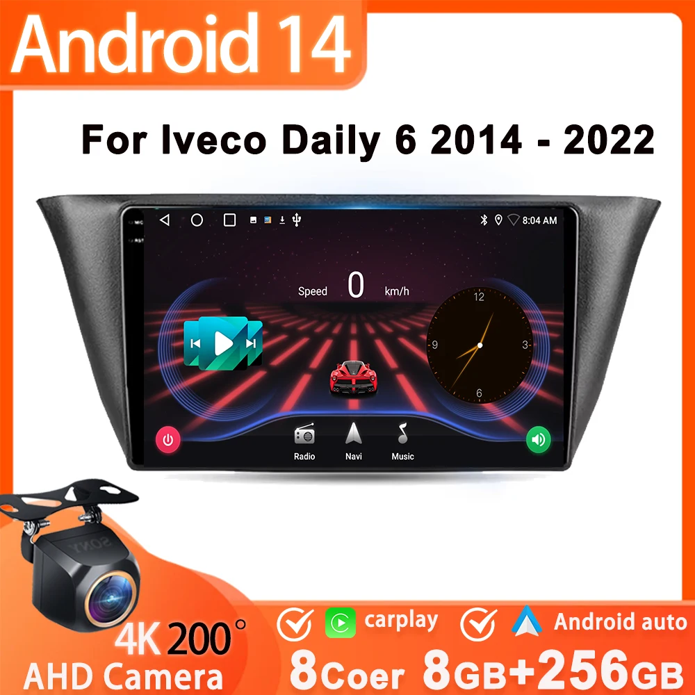 

Android Radio For Iveco Daily 6 2014 - 2022 Multimedia Player Carplay Bluetooth Mirror Link Touch Screen Rear Camera Dash Cam 5G