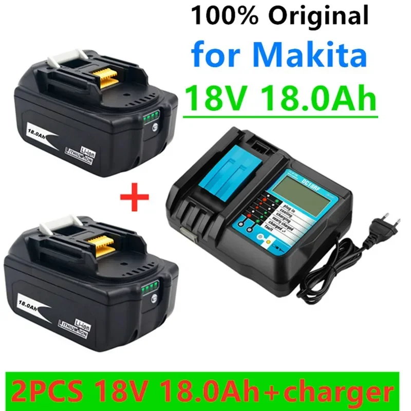 

100% BL1860 Rechargeable Battery 18V 18000mAh Lithium ion for Makita 18v Battery BL1840 BL1850 BL1830 BL1860B LXT 400+Charger