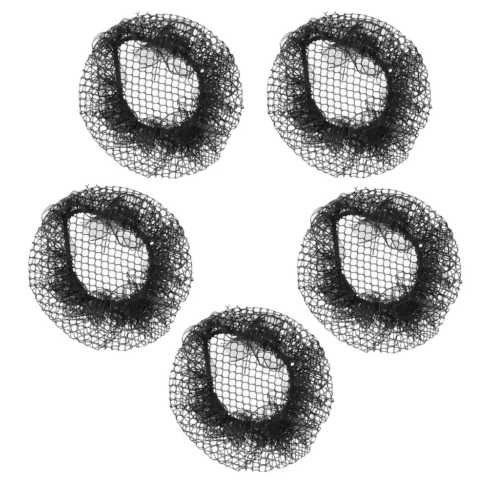 

20pcs Black Large Hole Ballet Hairnet Elastic Bun Cover for Dancers Women 9cm Lightweight Keeps Hair Cool