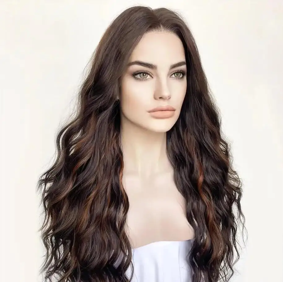 Highlight Brown 28“ Long 5x5 Kinky Curly Silk Base Jewish Human Hair Transpartent Wig Baby Hair HD Lace European Hair Preplucked