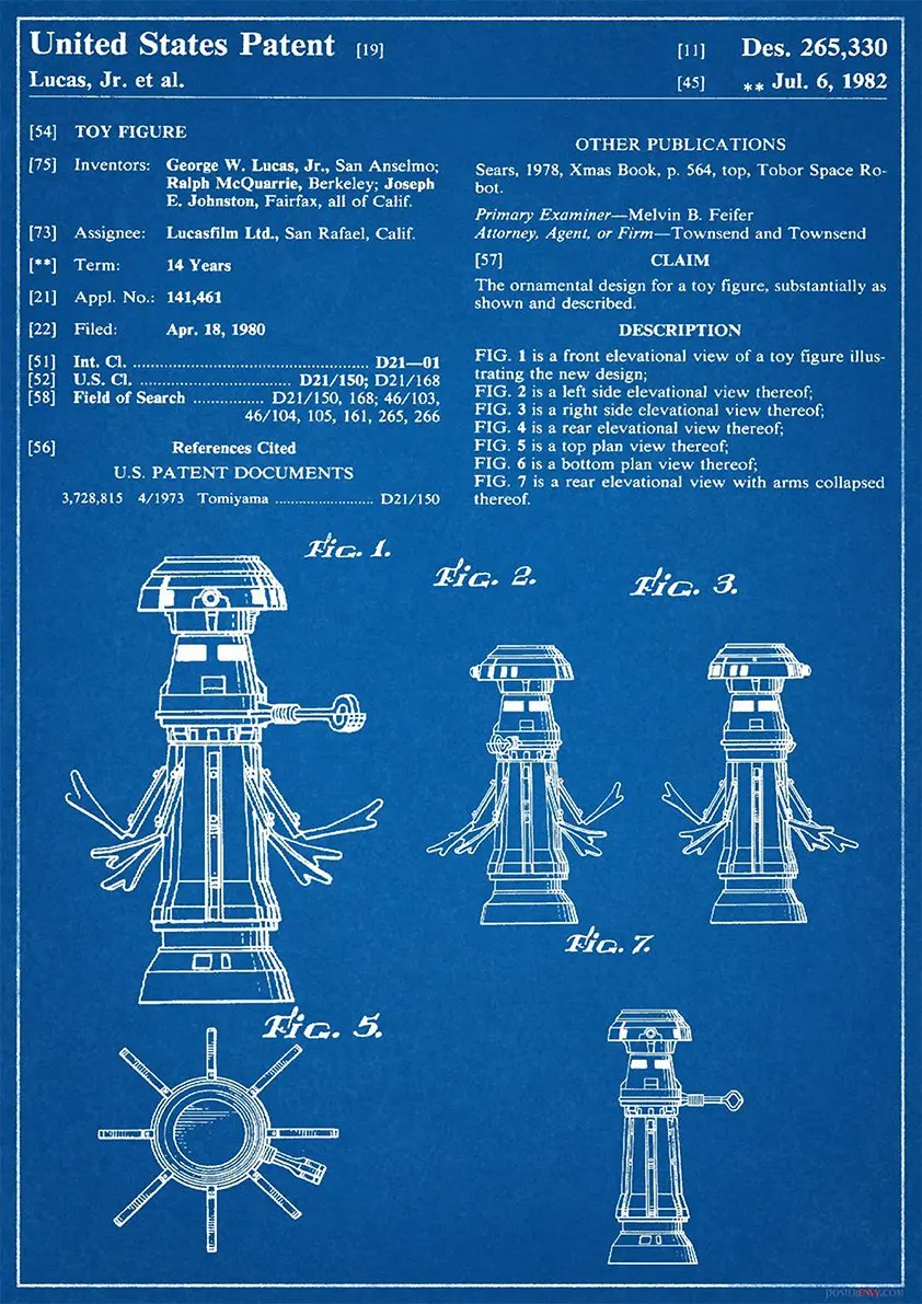 Blueprint Design Drawings Paper Poster Vintage Art Print Kraft Paper Posters Home Bar Cafe Room Decor Art Wall Painting view 5