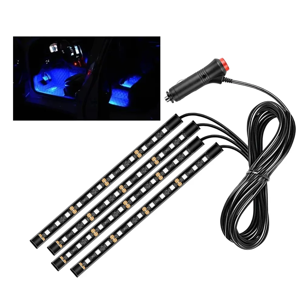 شريط إضاءة USB 12LED مع مصابيح SMD5050 متعددة الألوان بطول 1 3 أمتار للإضاءة المحيطة الداخلية للسيارة لاستخدام الأرضية أو لوحة القيادة #3