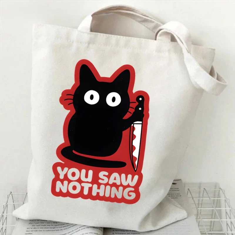 Shopping Bags Canvas Printing Fashion Duck Ladies Casual Shoulder Bag Anime Cartoon Eco Large Capacity Portable Travel Bag view 5