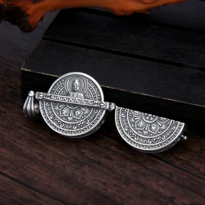 Vintage mantra gawu caixa colar, amuleto de Buda budista, boa sorte jóias, aromaterapia terapia, presentes 8 principais vendas amuletos e talismãs poderosos - №6